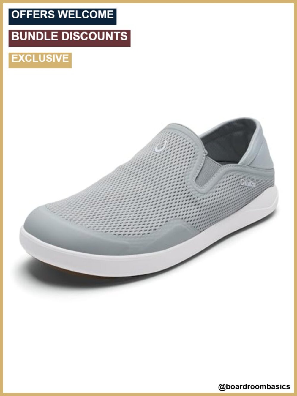 OluKai Moku Slip-On Men's Boat Shoes, Enhanced Grip & Traction